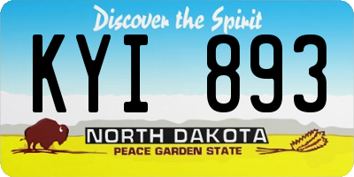 ND license plate KYI893
