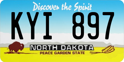 ND license plate KYI897