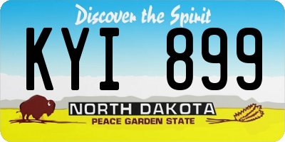 ND license plate KYI899
