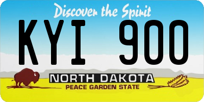 ND license plate KYI900