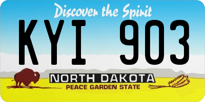 ND license plate KYI903