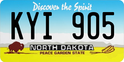 ND license plate KYI905