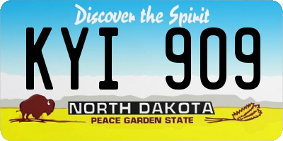 ND license plate KYI909