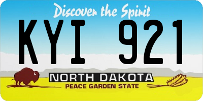 ND license plate KYI921