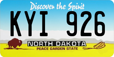 ND license plate KYI926