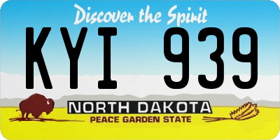 ND license plate KYI939