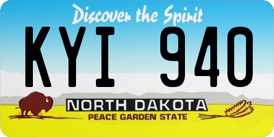ND license plate KYI940