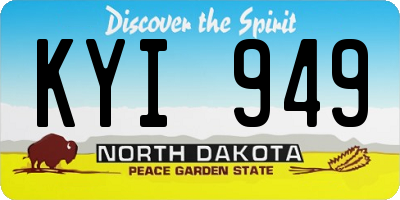 ND license plate KYI949