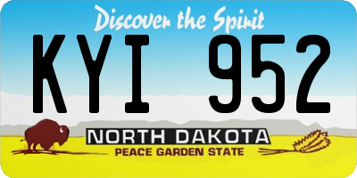 ND license plate KYI952