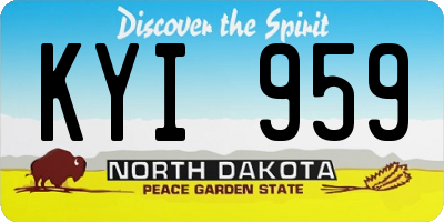 ND license plate KYI959