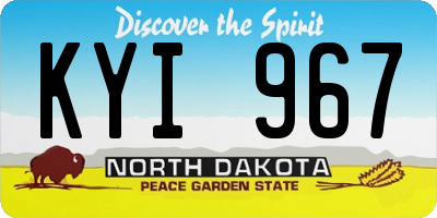 ND license plate KYI967