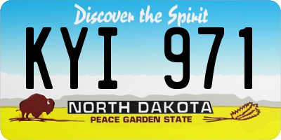 ND license plate KYI971