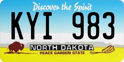 ND license plate KYI983