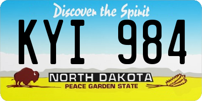 ND license plate KYI984