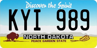 ND license plate KYI989