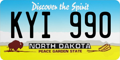 ND license plate KYI990