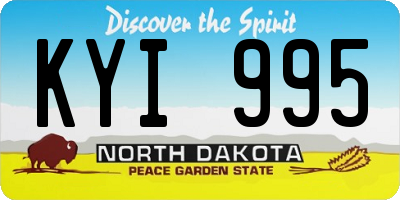 ND license plate KYI995