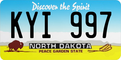 ND license plate KYI997