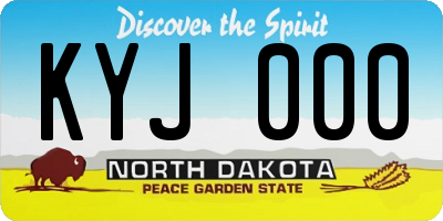 ND license plate KYJ000