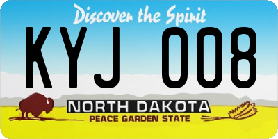 ND license plate KYJ008