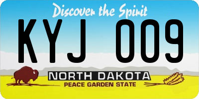 ND license plate KYJ009