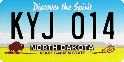 ND license plate KYJ014