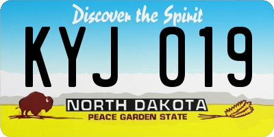 ND license plate KYJ019
