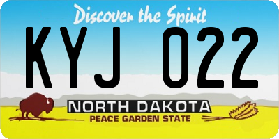 ND license plate KYJ022