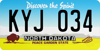 ND license plate KYJ034