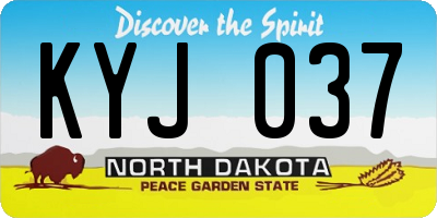 ND license plate KYJ037