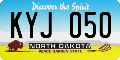 ND license plate KYJ050