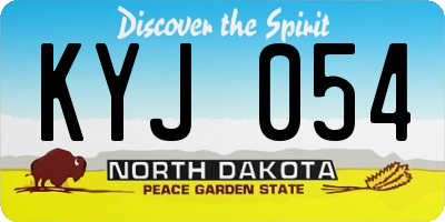ND license plate KYJ054