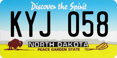 ND license plate KYJ058