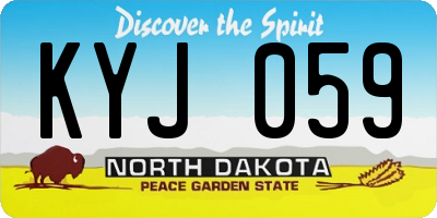 ND license plate KYJ059
