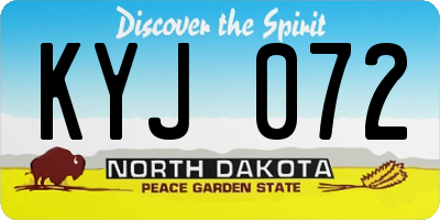 ND license plate KYJ072