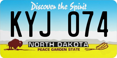 ND license plate KYJ074