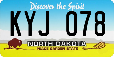 ND license plate KYJ078