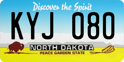 ND license plate KYJ080