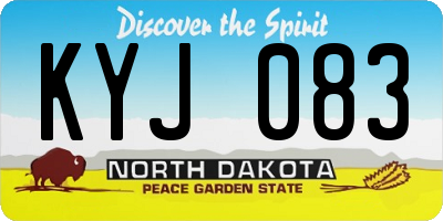 ND license plate KYJ083