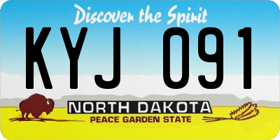 ND license plate KYJ091