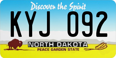 ND license plate KYJ092