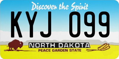 ND license plate KYJ099