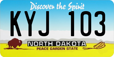 ND license plate KYJ103