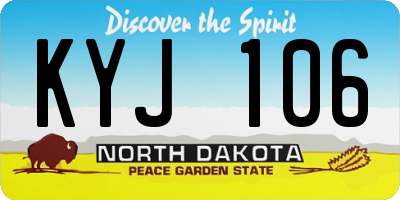 ND license plate KYJ106