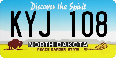ND license plate KYJ108