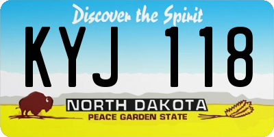 ND license plate KYJ118