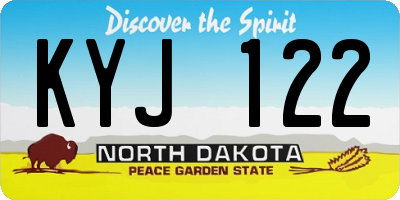 ND license plate KYJ122