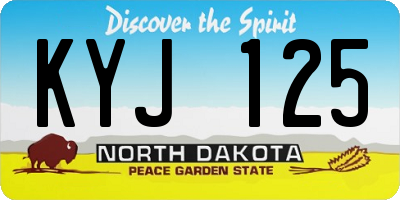 ND license plate KYJ125