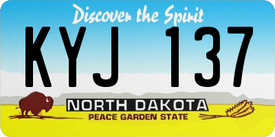 ND license plate KYJ137
