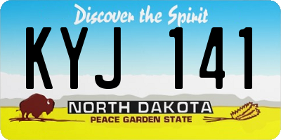 ND license plate KYJ141